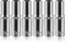 6-Piece 10mm Deep Sockets, 3/8-Inch Drive, 6-Point, 2.44'' Length, Corrosion... 
