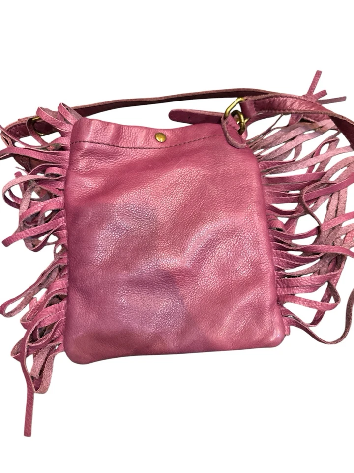 Bolso Bandolera Lucky Brand Cuero Flecos Marrón Boho Hippie Ciruela Foto 4 de 4