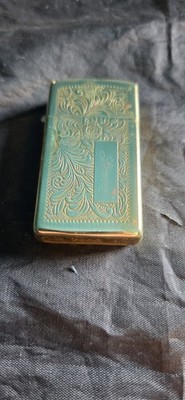 ZIPPO 1992 VENETIAN BRASS SLIM LIGHTER ''jimmy'' Monogram