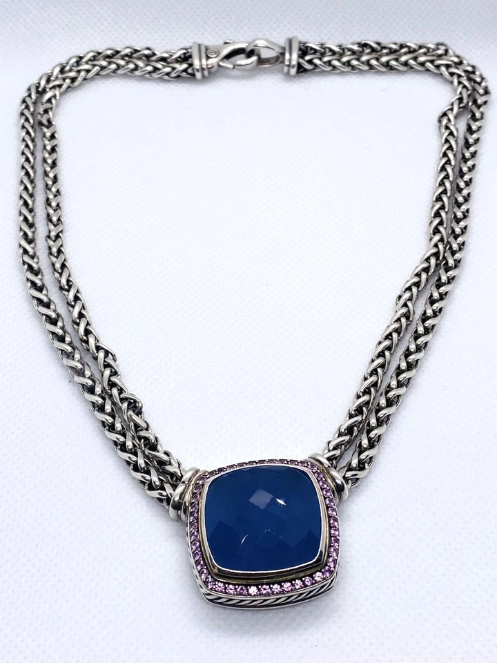 David Yurman 纯银 Albion 双链项链 Chocker 纯银 925 — 第 2/4 张图片