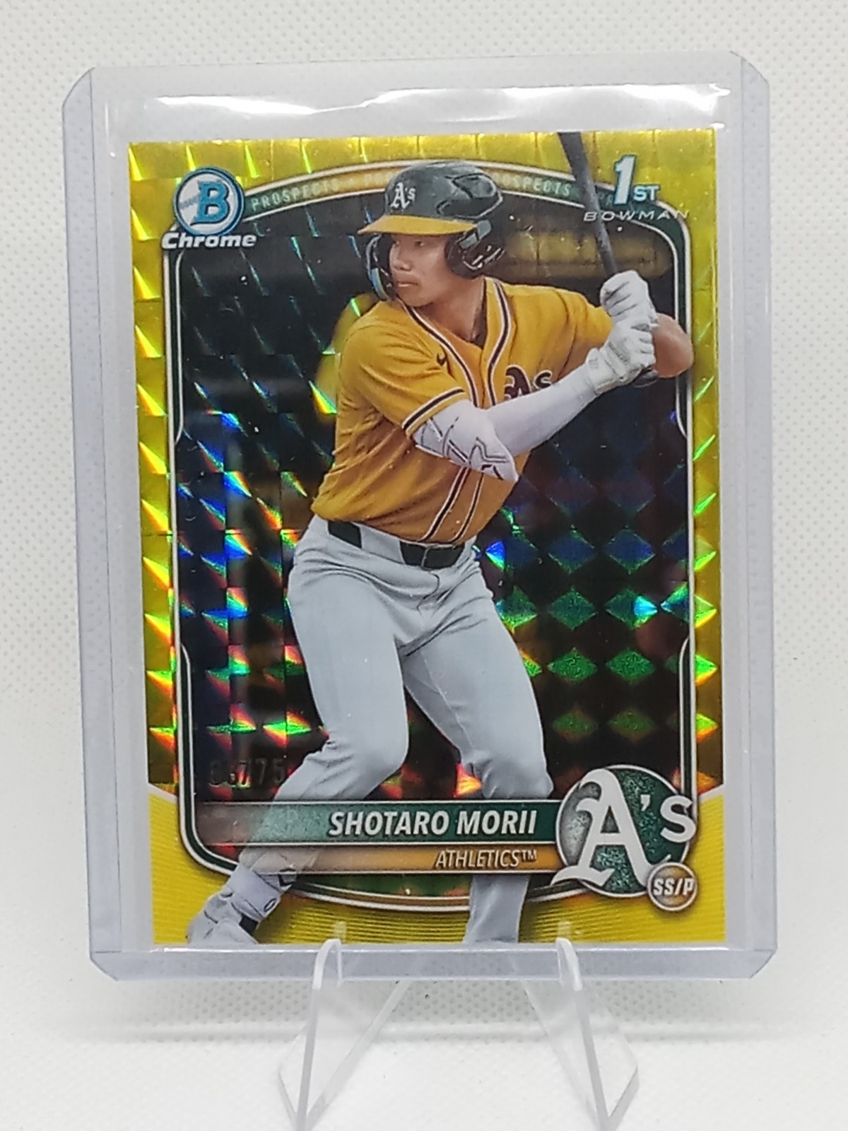 2025 Bowman Chrome - 1st Bowman - #BCP-170 Shotaro Morii- Yellow Geometric /75