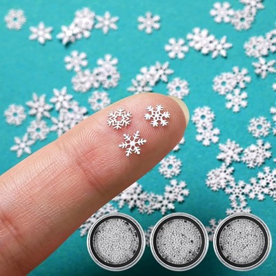 270 Stück Mini Schneeflocken Deko, Weiße Glitzer Schneeflocken Sticker für Ba...