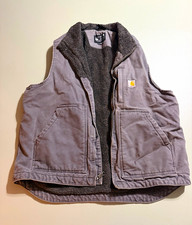 Carhartt Men  s Loose Fit Sherpa-Lined Full Zip Vest Gray M Regular