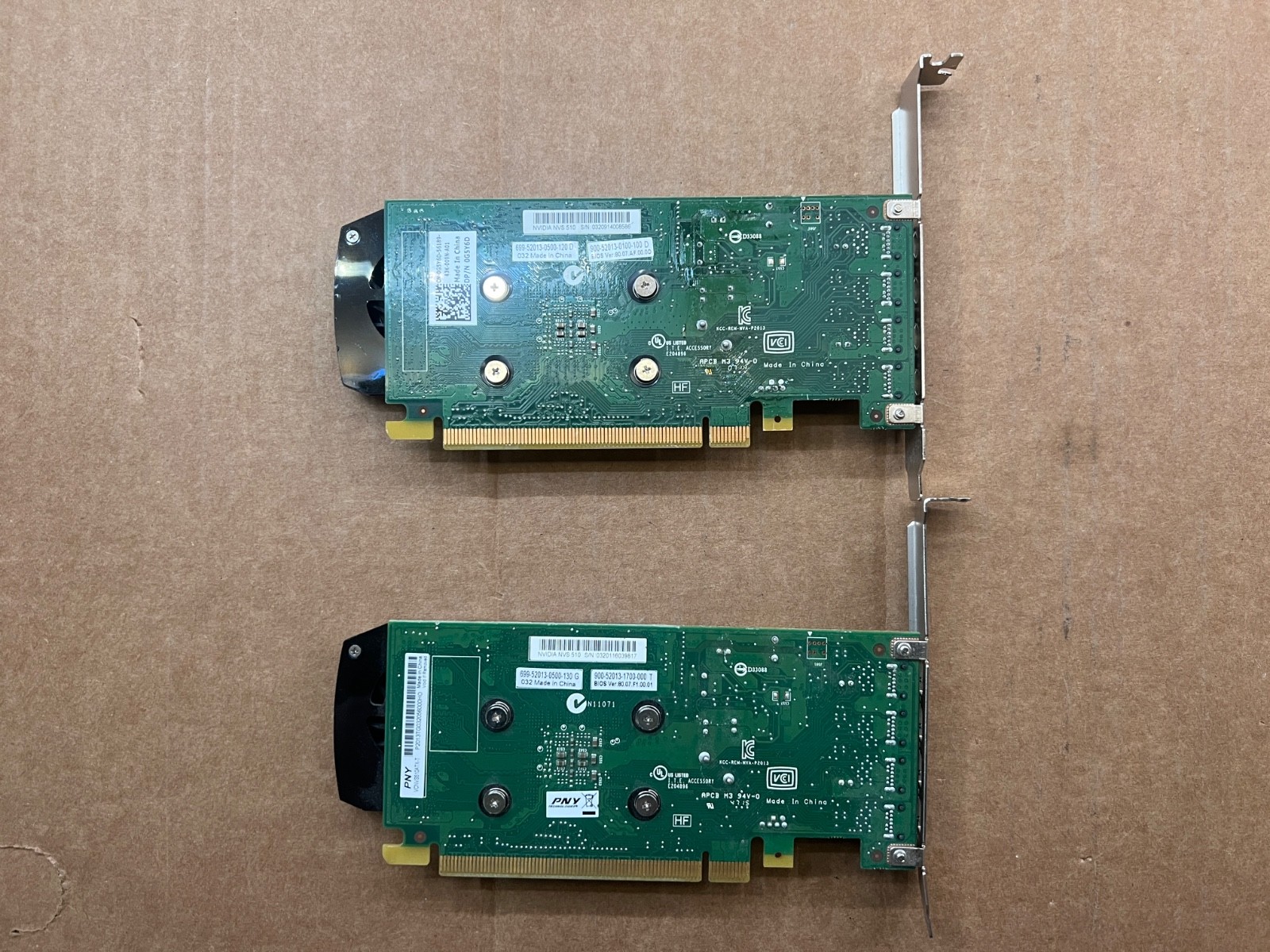 LOT OF 2 Nvidia NVS 510 2GB GDDR3 4-Mini DisplayPort PCI-E 0G5Y6D Video Card