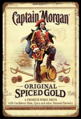 New Captain Morgan Rum Tin Metal Sign 8x12 Inches Man Cave Bar Den Garage
