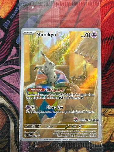 Tarjeta Jumbo Pokemon Mimikyu EX - Scarlet & Violet SVP004, Promo Holográfica, Tamaño Gigante