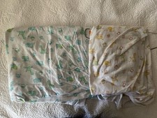 Lot 2 Cotton CRIB Fitted Sheets - white with zoo animals