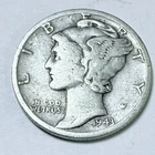 1943 D MERCURY DIME *90% SILVER, Circulated Coin, Free Shipping #6696