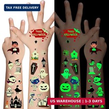 Awinmay Luminous Halloween Temporary Tattoos for Kids - 360 Pieces Halloween Glo