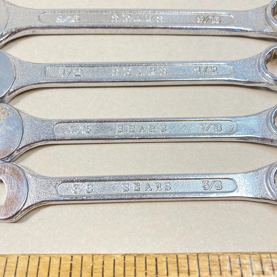 Juego de llaves combinadas vintage Sears 5 piezas SAE 12 puntos Japón Foto 2 de 4