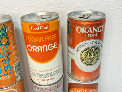 Vintage Orange Soda Cans Steel and Aluminum Soda Pop Cans