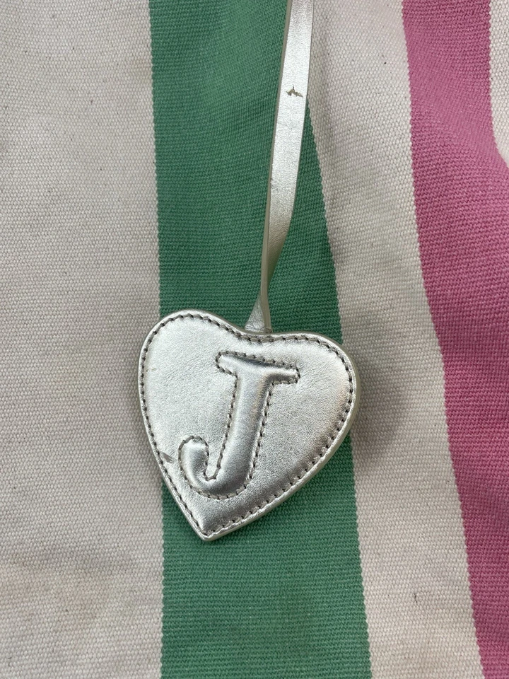 Bolso de Mano Vintage Y2K Juicy Couture Verde Y Rosa Rayas Lona Cadena Pesada Foto 4 de 4