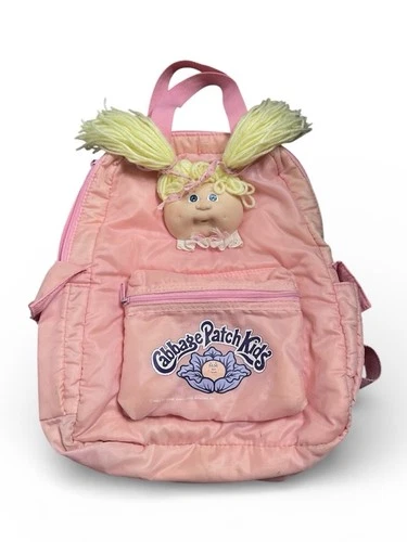 Vintage 1983 Cabbage Patch Kids Doll Backpack Pink Plush Bag