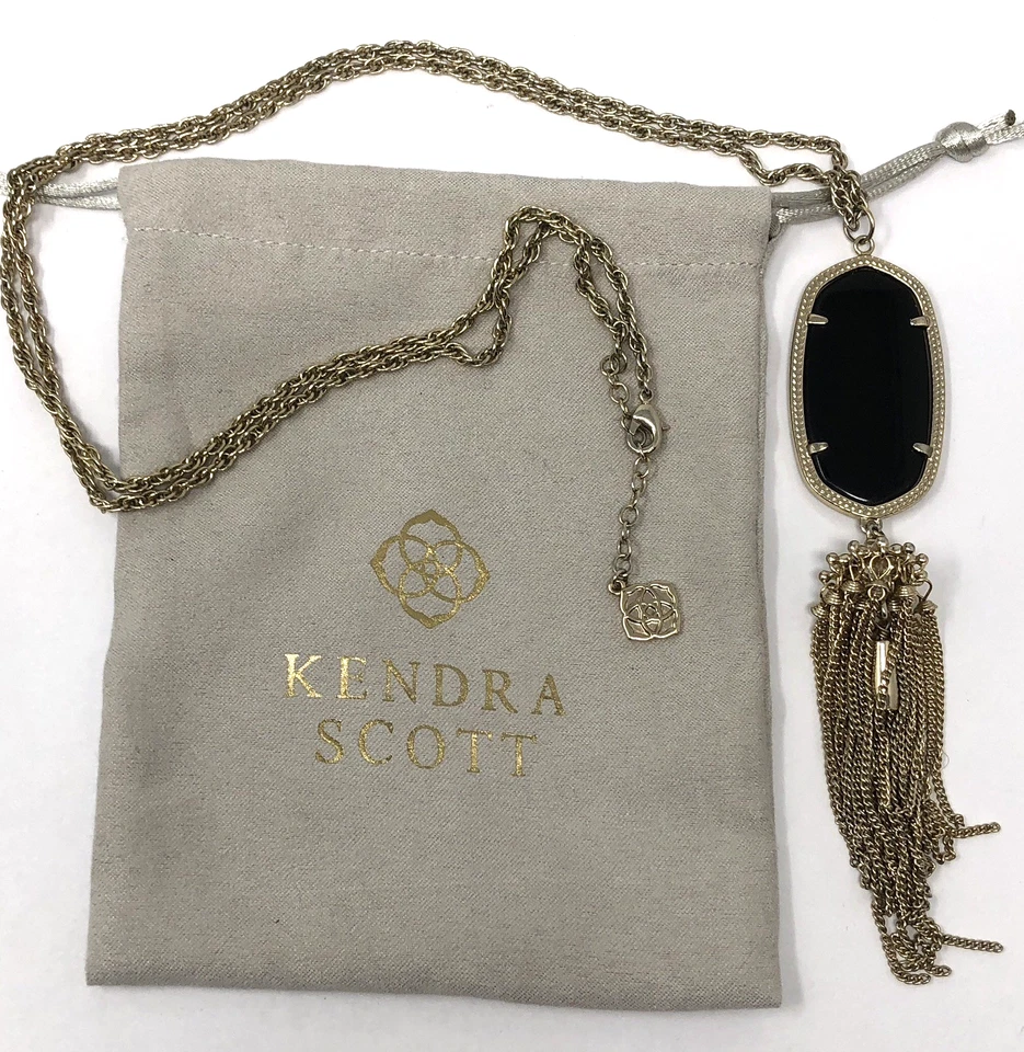 Kendra Scott Necklace Rayne Long Pendant Tassel with Pouch - 30 inch Length - Image 3 of 4