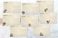 Rustic Farmyard Animals Blank Recipe Cards 4" x 6" - Choose Quantity