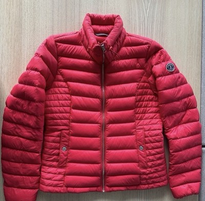 Abercrombie Fitch Red Down Puffer Jacket Zipper Women's Size M