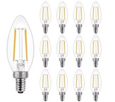 5-Watts 60-Watt Equivalent B11 Candelabra E12 Base 2700K LED Light Bulb 12PK 
