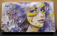 Janolia Water Activated Face Body Paint Kit, 10 Colors, Brushes More NIB