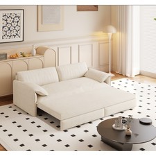 Upholstered Sleeper Sofa w/Pull Out Bed Convertible Sofa Queen Size Couch Bed