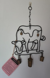 PRIMITIVE WROUGHT IRON  HUSNAS EXCLUSIVE WIND CHIME (COW) MADE IN INDIA