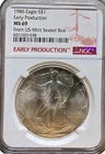 1986 (S) MS 69 SILVER EAGLE NGC EARLY PRODUCTION FROM US MINT SEALED BOX