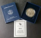 2011 W Burnished $1 American Silver Eagle Dollar