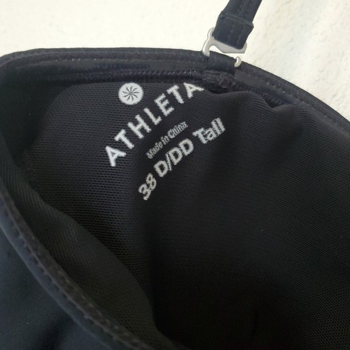 Athleta Bandeau Tankini Womens Black 38D/DD Tall $74 Push Up Bra Padded - Picture 10 of 23