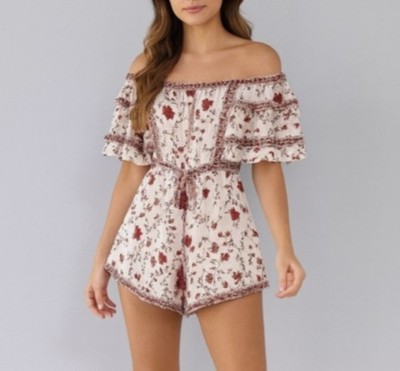 NWT Princess Polly Yoki Mini Dress Romper Boho Chic Pink, Women US 6/AU 10