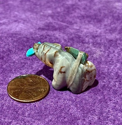 NATIVE AMERICAN-BEAR FETISH-TURQUOISE FISH-ARROWHEAD BUNDLE-VINTAGE-NEW CONDIT'N
