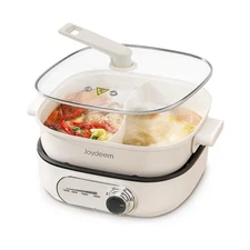 Electric Hot Pot with Divider, 6L/6.3 qt Double-Flavor Shabu Shabu Pot, UL Li...