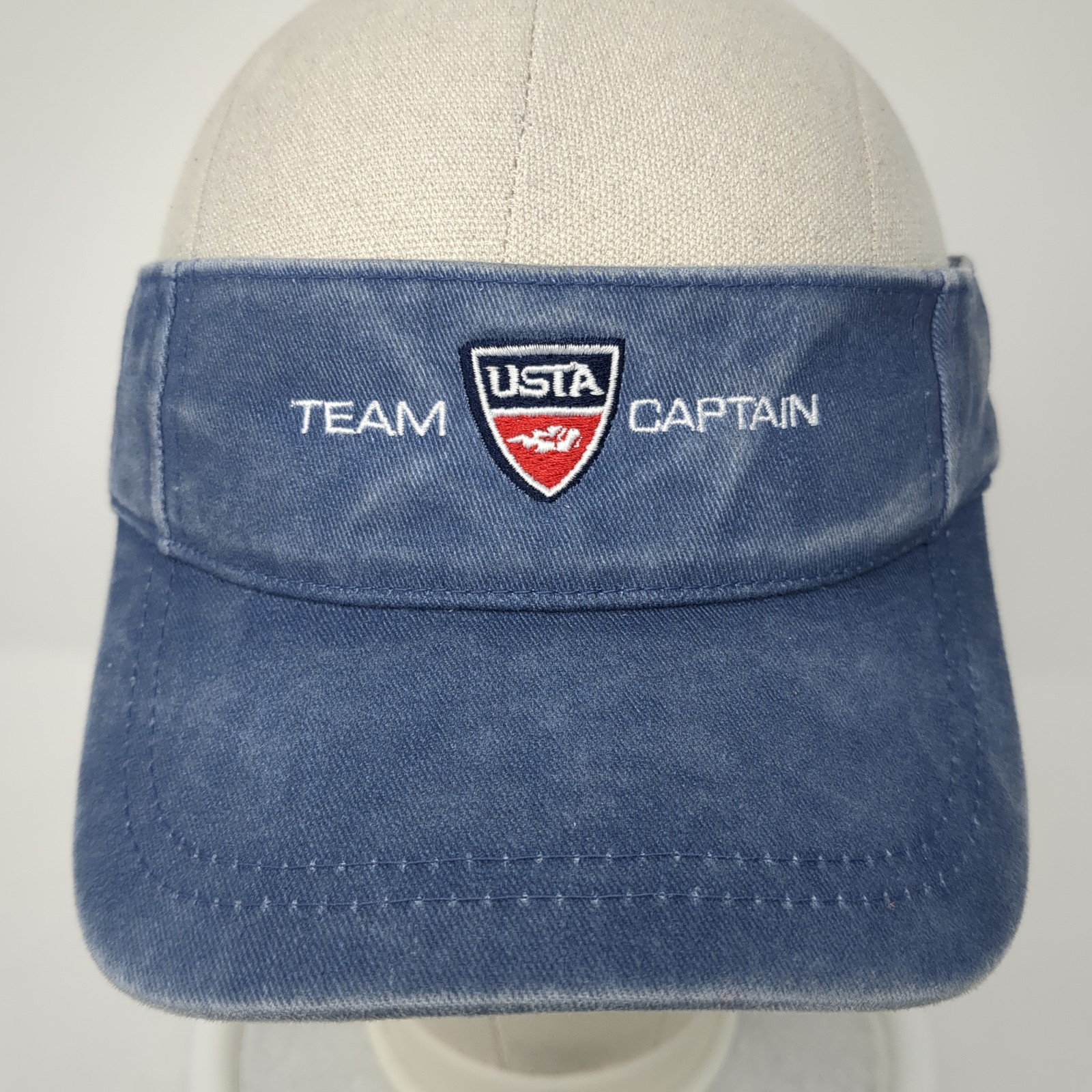 USTA Team Captain Strapback Sun Visor Cap Blue On… - image 2