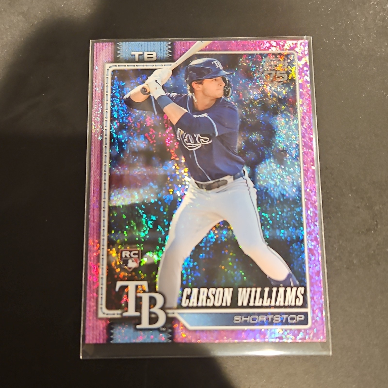 2026 Topps Series 1 Carson Williams Pink Sandglitter Rookie #25 Tampa Bay Rays