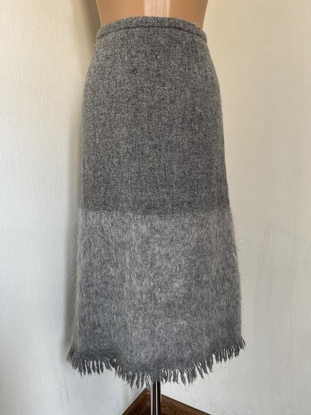 Women French Collection Skirt Grey Wool M