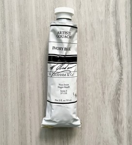 M Graham & Co. Ivory Black Artist Gouache 59 ML / 2 Ounce Tube