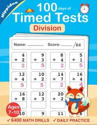 Math Timed Tests: Practice 100 Days of Div..., Hippidoo