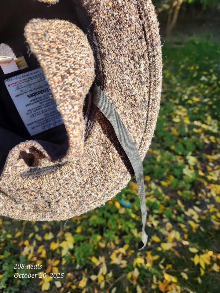 Tilley TW2 Winter Hat Wool Tweed Brown Men’s 7 3/8 Made in Canada - Image 4 of 4
