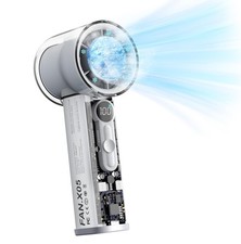 Portable Handheld Turbo Fan with Ice Cooling Plate, 15.5 x 6 x 5.5 cm, White