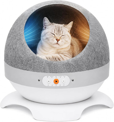 2-in-1 Smart Cat Bed with Adjustable Temp & Soothing Sounds for All Seasons