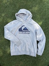 Vintage Y2K Quicksilver Men  s Size Large L Hoodie Sweatshirt Surf Skate Gray