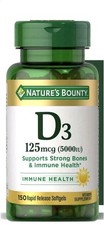Nature's Bounty Vitamin D3 125 mcg 5000IU , 150 Softgels