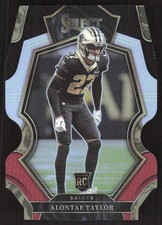 4885K 2022 Panini Select #171 Alontae Taylor Black and Red Prizm Die Cut