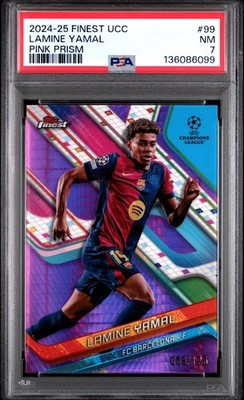 2024-25 TOPPS FINEST UEFA CLUB COMPETITIONS PINK PRISM LAMINE