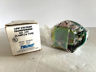 (2) Trine Low Voltage Transformers No. 599- NEW- Clamp-On Type- Input- 120 VAC