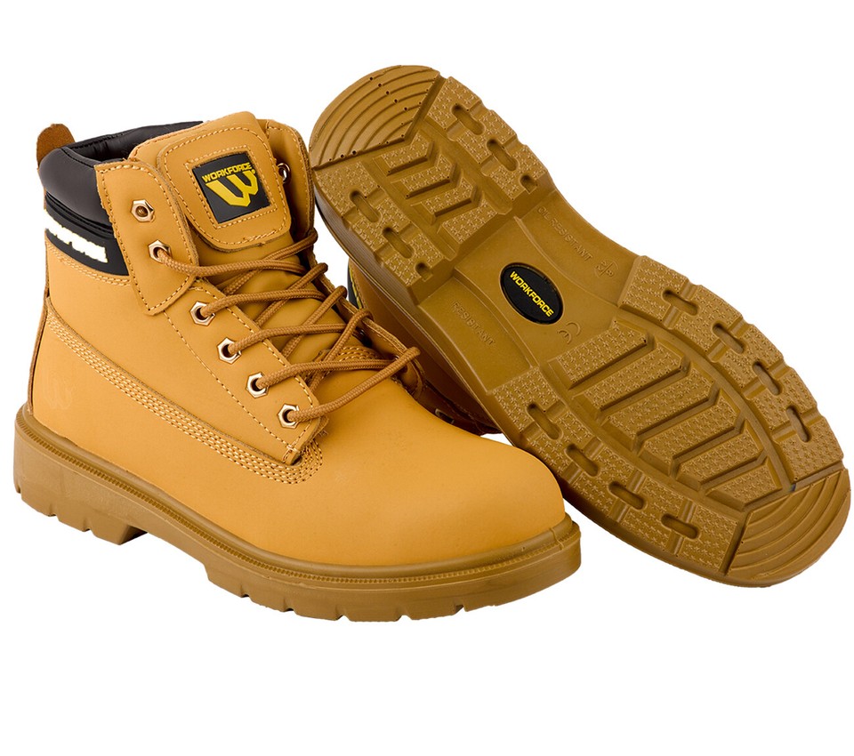 Men's Steel Toe Safety Boots – Leather Ankle Work Boots With Slip-Resistant Rubber Sole 1 thumbnail image