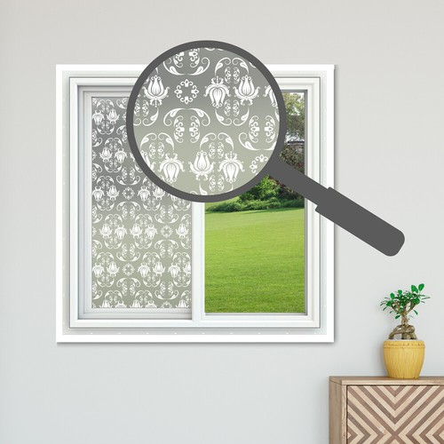 Privacy Frosted Window Film Decorative Etched Feature Glass Self Adhesive Vinyl - Picture 24 of 25