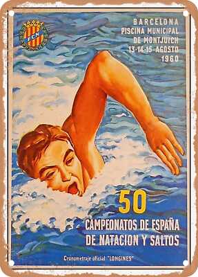METAL SIGN - 1960 50 Spanish Swimming and Diving Championships Vintage Ad