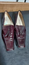 Gastone Lucioli Shoes Leather Burgundy Heels Platform Womens Sz 38.5 Italy