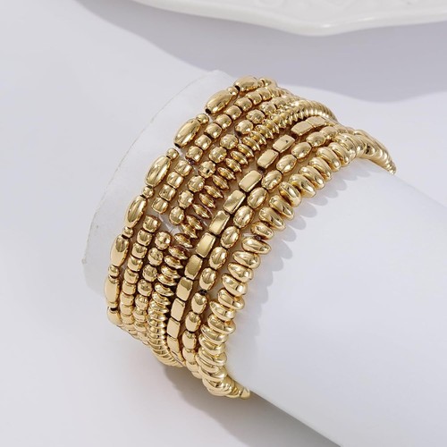 Gold Pearl Beaded Enewton Style Bracelets for Women,Gold Pearl Stackable Stretch - Picture 5 of 6