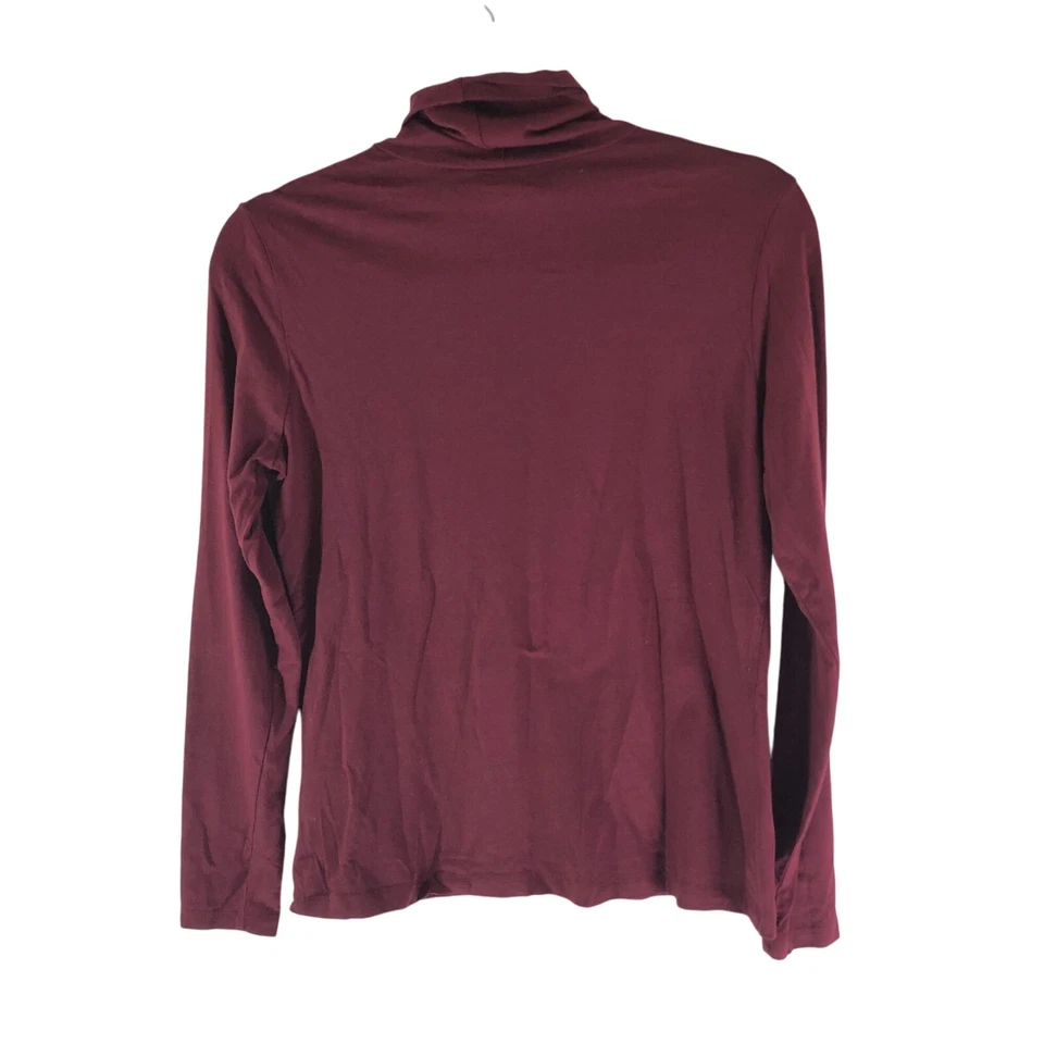 Lands End Lightweight Jersey Skimming Turtleneck Top Shaped Fit Purple SP - Image 2 of 4