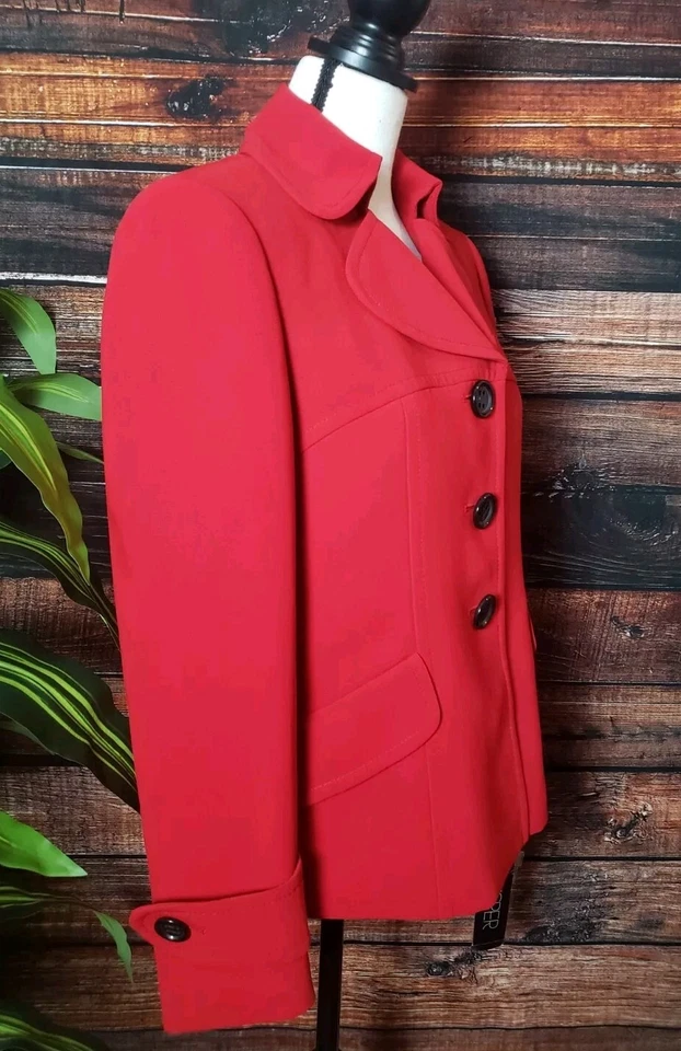 Kasper Blazer Jacket 10 Petite 10P Ruby Red Lined 3 Button Elegant Classy NWT - Image 2 of 4